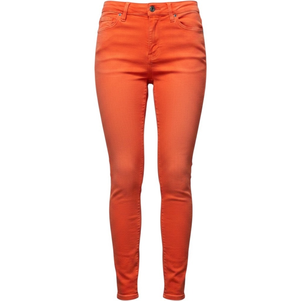Ksubi Women Jeans 27 Pop Orange Spray On Mid Rise Skinny Ankle Zip Streetwear